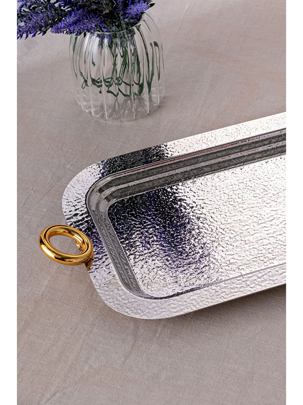 Gri Akasya Çay Tepsisi Gold-3