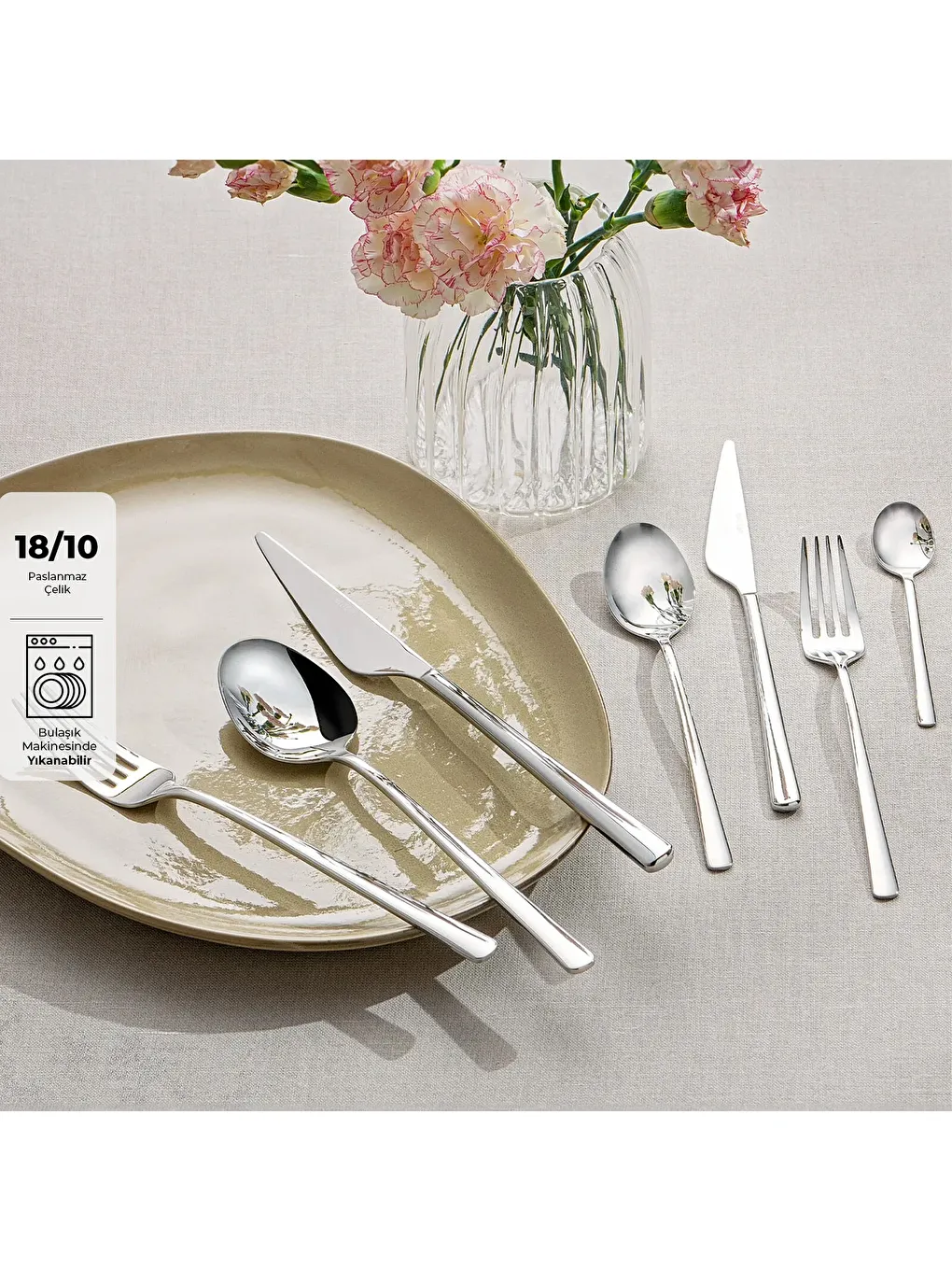 Gri Ladin 84 Parça 12 Kişilik Çatal Kaşık Bıçak Seti Kutulu-6