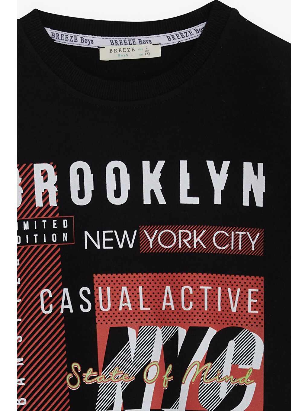 Erkek Çocuk Sweatshirt Yazı Baskılı Siyah (7-12 Yaş)-2