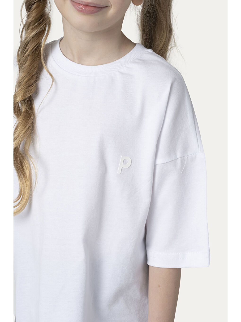 Unisex Çocuk Kısa Kollu Beyaz Tişört-5