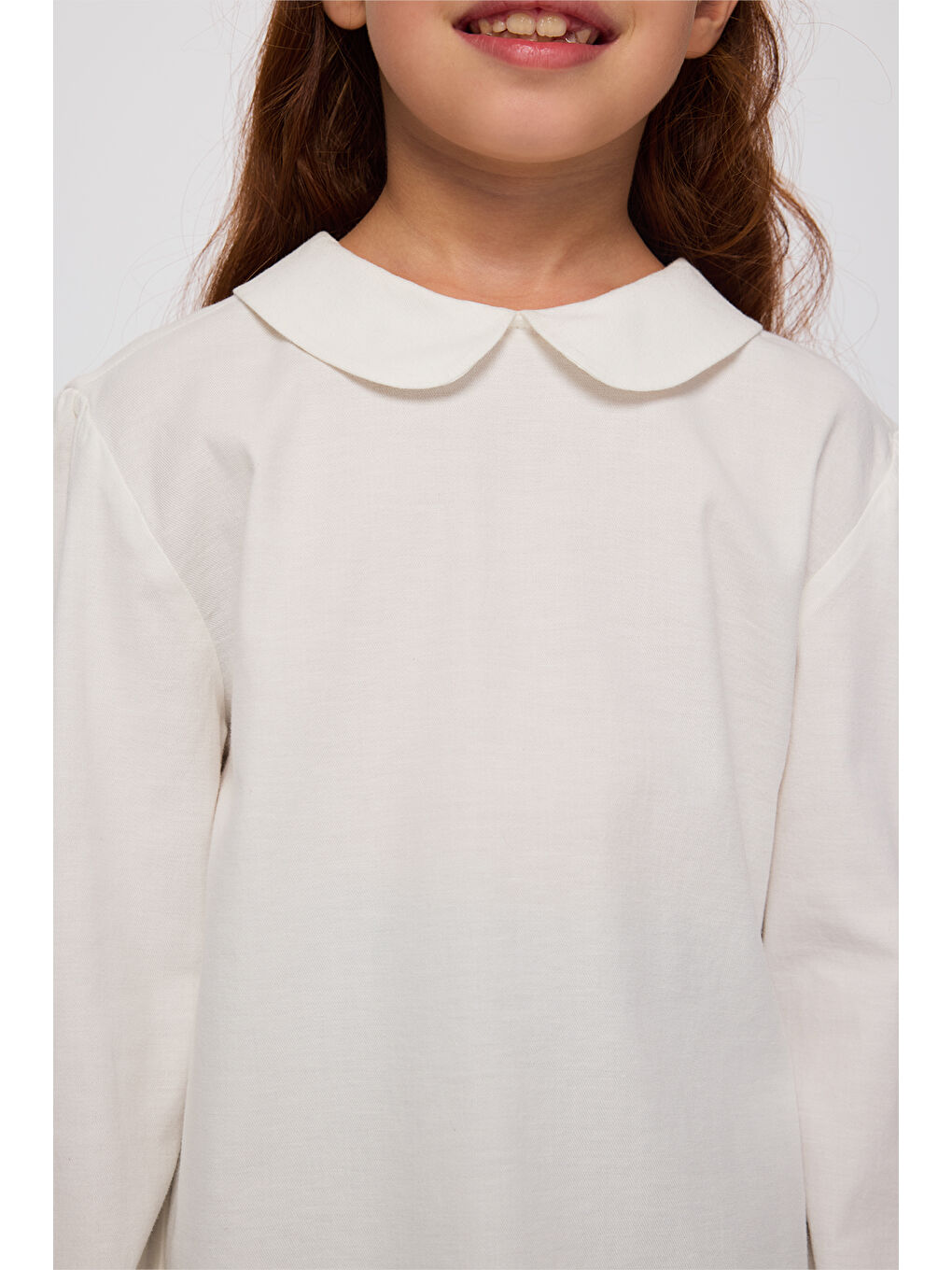 Kız Çocuk Bebe Yakalı Ekru Bluz-4