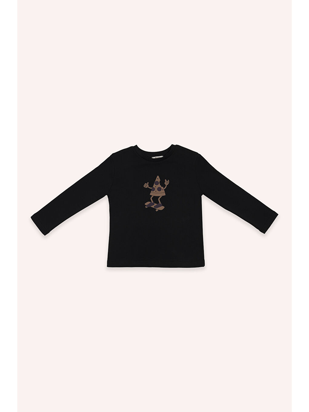 Erkek Çocuk Pizza Baskılı Siyah Pijama Takımı-1