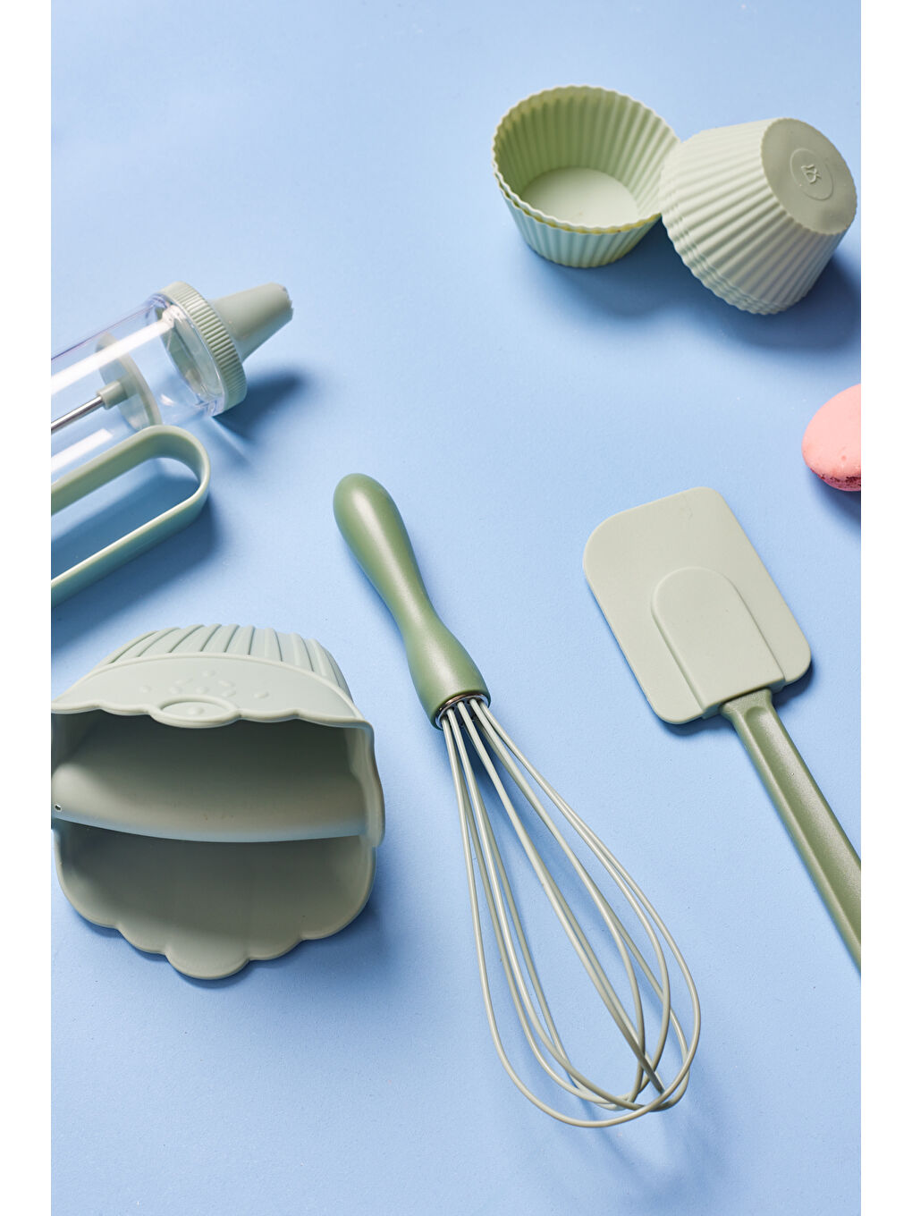 Bej Pastry Chef Gift Pasta Hazırlık Seti Yeşil-8