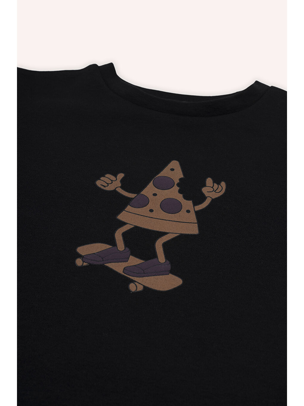 Erkek Çocuk Pizza Baskılı Siyah Pijama Takımı-2