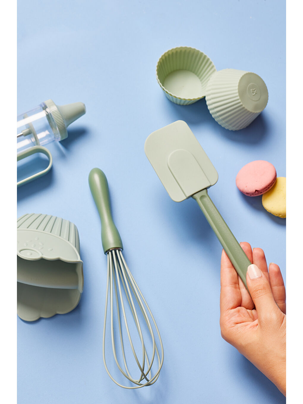 Bej Pastry Chef Gift Pasta Hazırlık Seti Yeşil-3