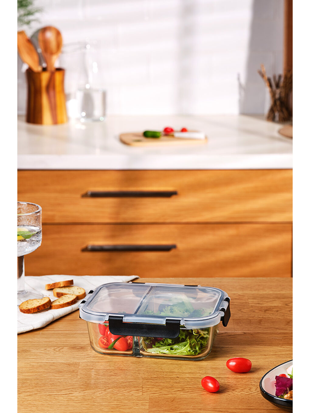 Renksiz Twin 980 ml Borosilikat Saklama Kabı-1