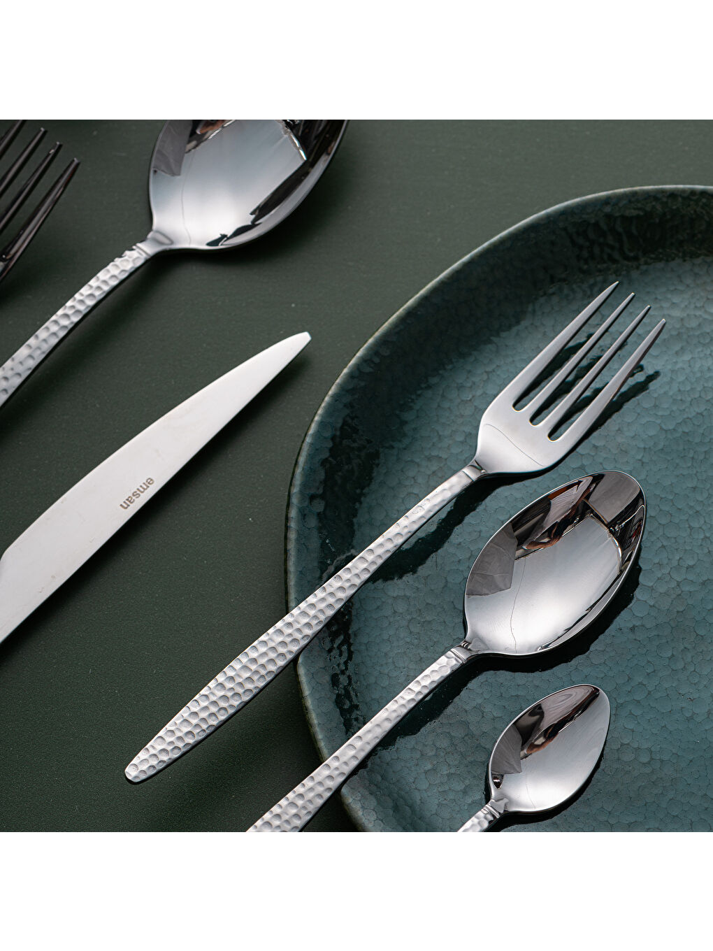 Gri Okaliptus 36 Parça 6 Kişilik Çatal Kaşık Bıçak Takımı Kutulu-9