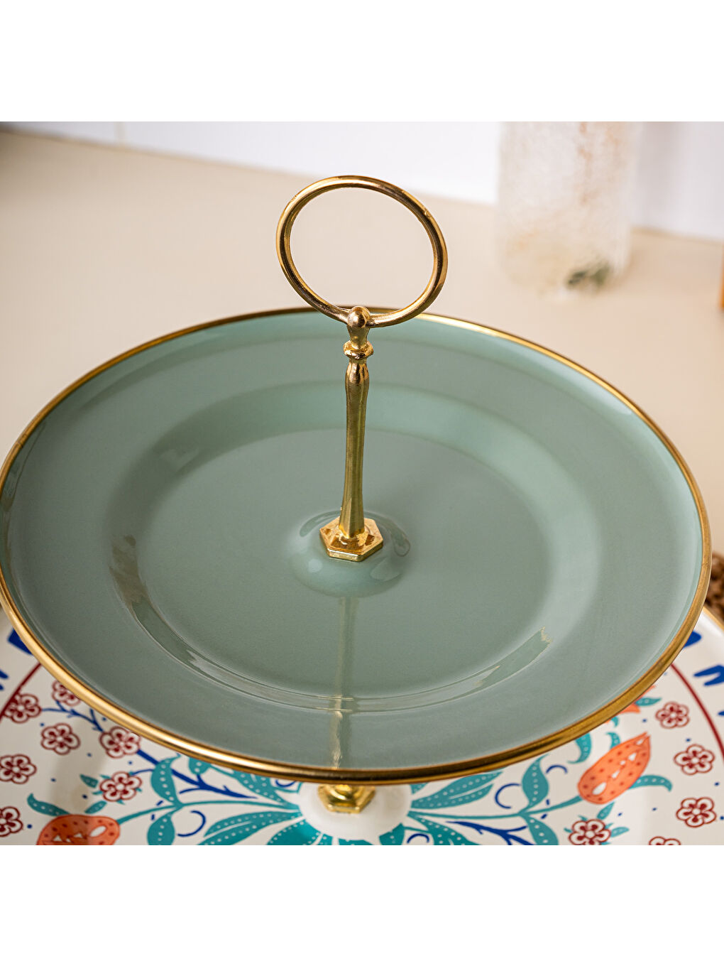 Beyaz Hasbahçe Emaye Katlı Kurabiyelik 21 x 29 Cm-9