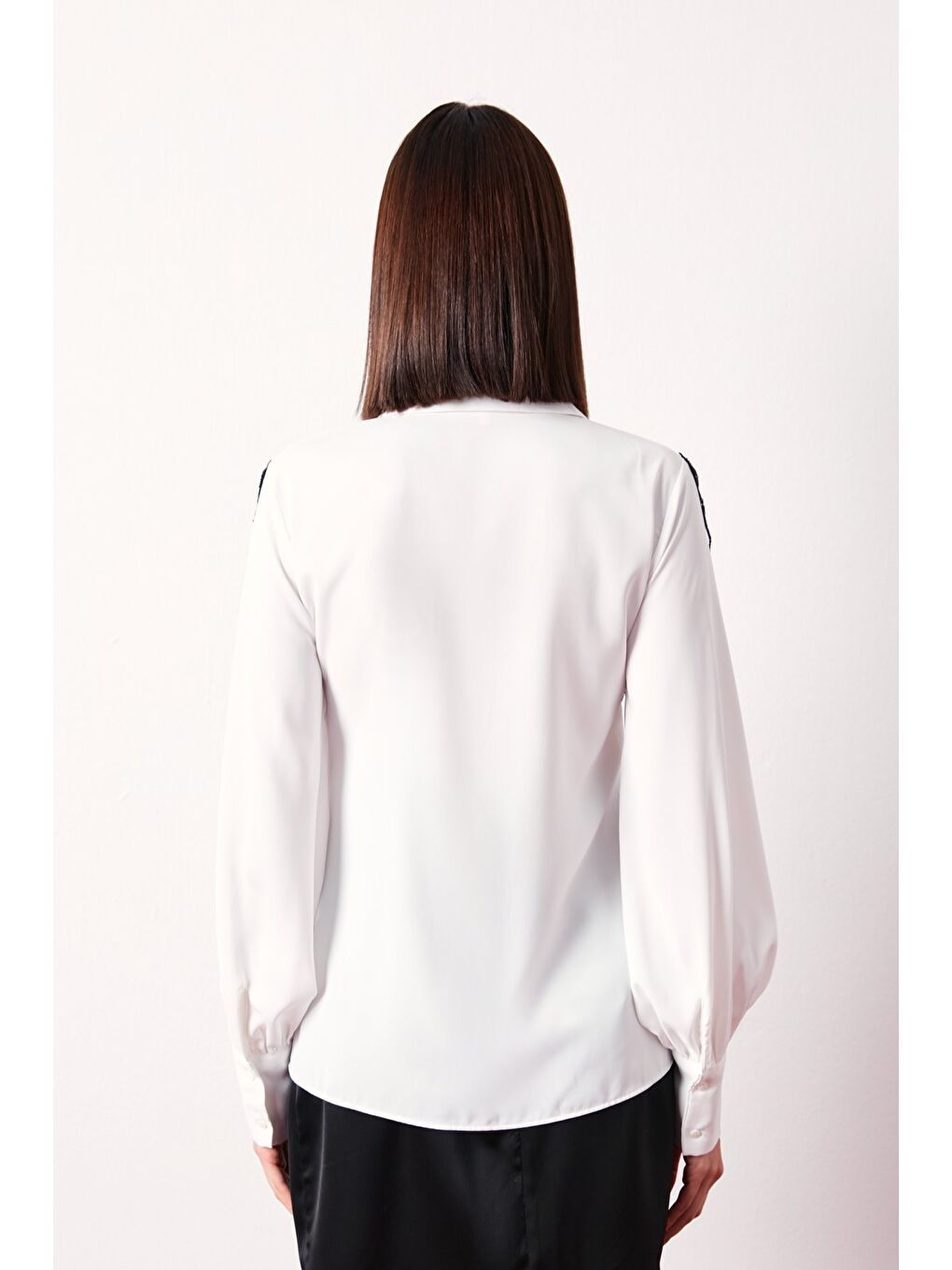 Kolyeli Salaş Bluz - Ekru-6