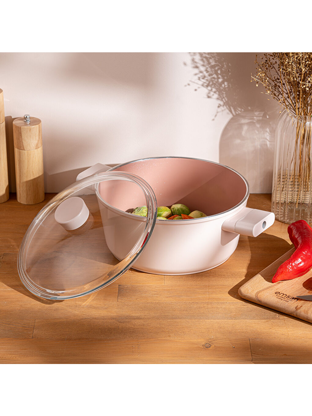 Swiss Crystal Derin Tencere Pembe 20 cm-7