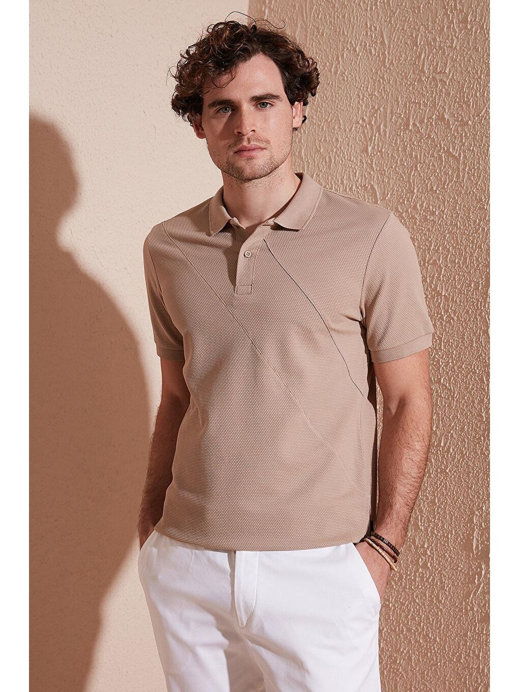 Kahverengi Pamuklu Regular Fit Düğmeli Polo Tişört 5902654