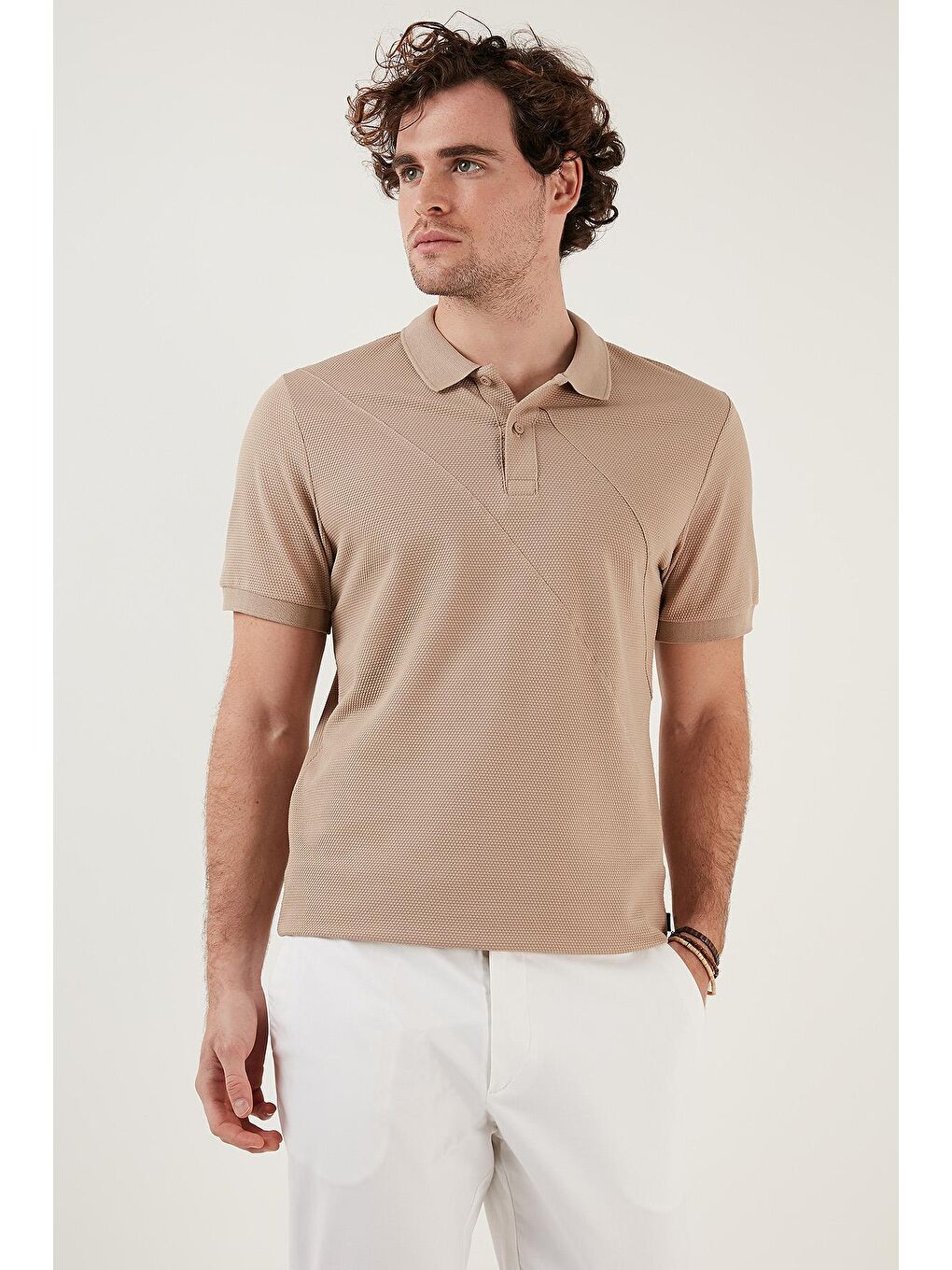 Kahverengi Pamuklu Regular Fit Düğmeli Polo Tişört 5902654-3