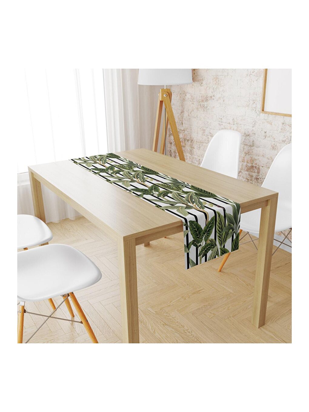 Karışık Tropical Yapraklar Desen Runner Llrn 30 40x140 cm