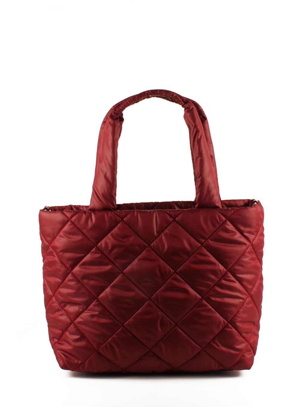 Bordo Kadın Kapitoneli Paraşüt Kumaş Çapraz Askılı Şişme Puf El ve Omuz Çantası (10757)-1