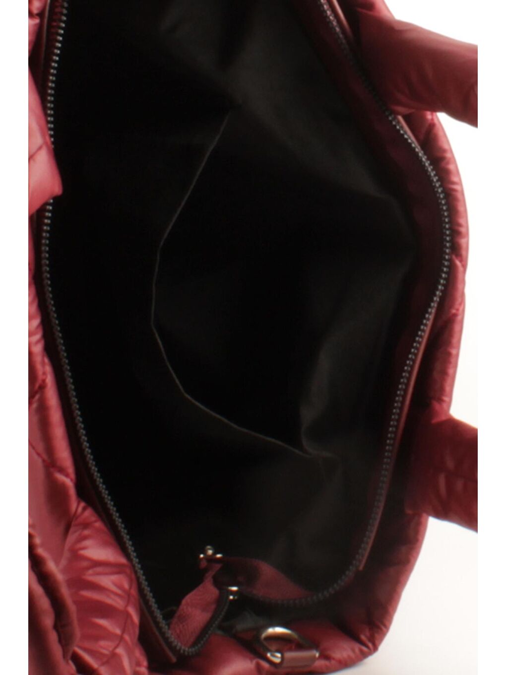 Bordo Kadın Kapitoneli Paraşüt Kumaş Çapraz Askılı Şişme Puf El ve Omuz Çantası (10757)-3