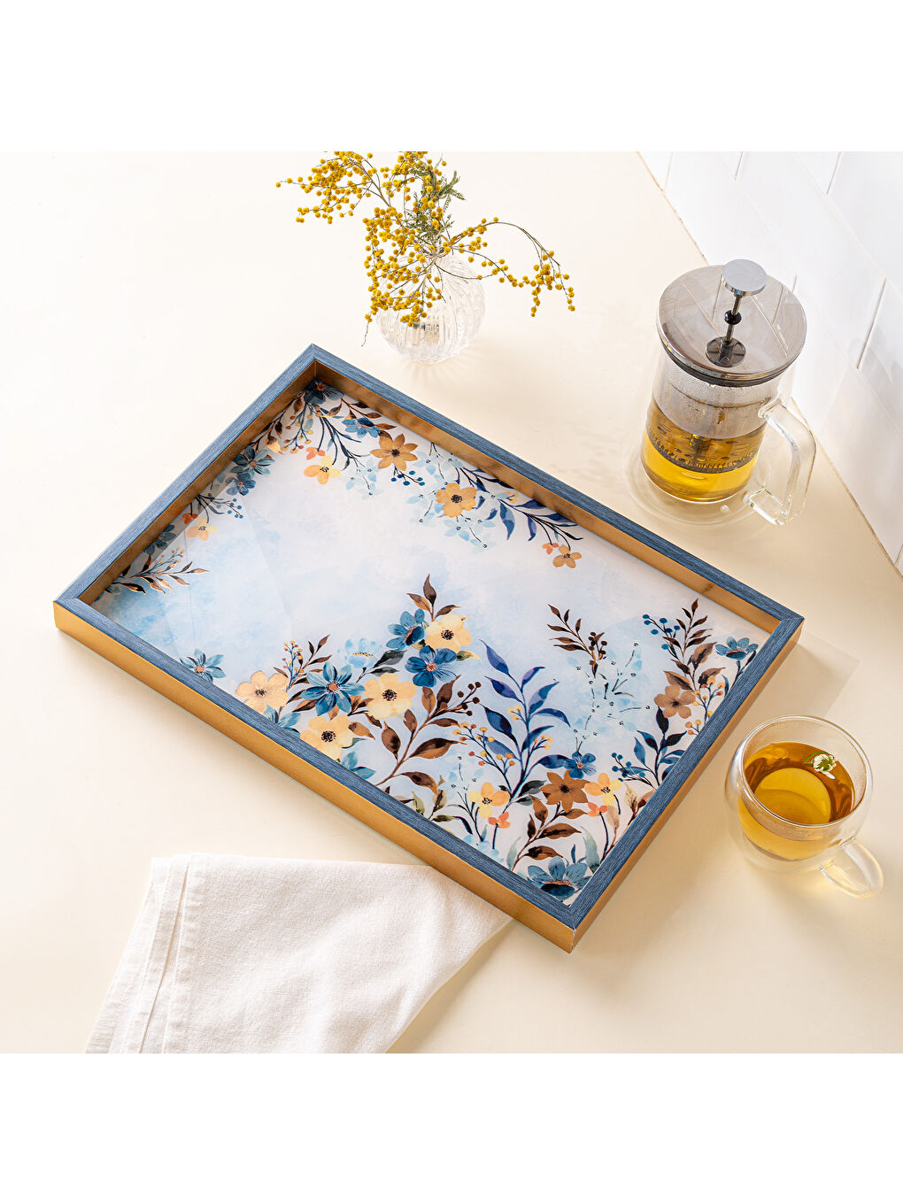 Ekru Alesta Tepsi 31x46 Cm-6