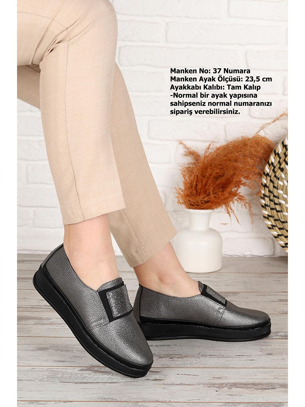 Bej Kırışık Taşlı Rahat Anatomik Kadın Ayakkabı Pnt 673378-2