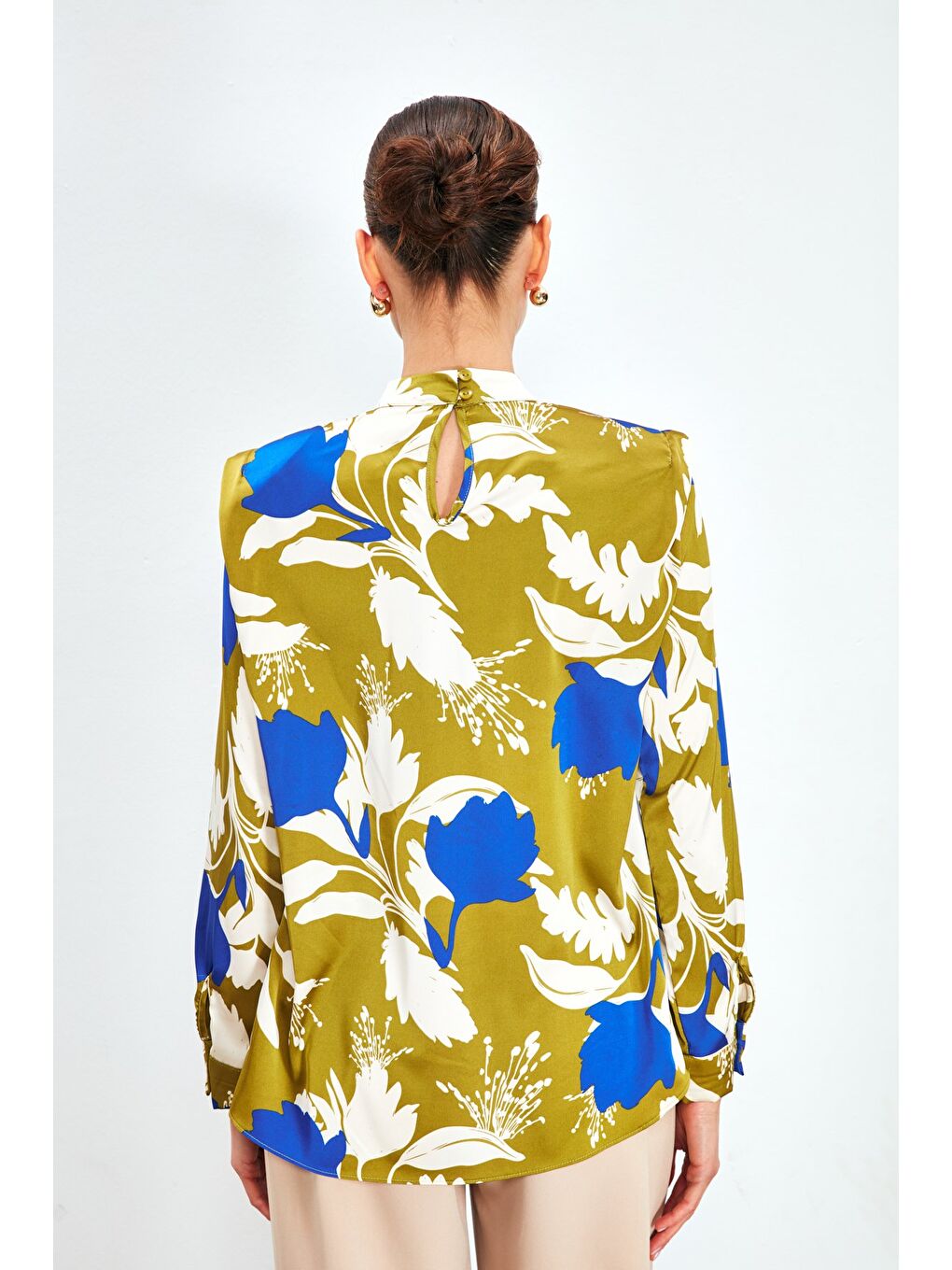 Vatkalı Salaş Bluz - Haki-4