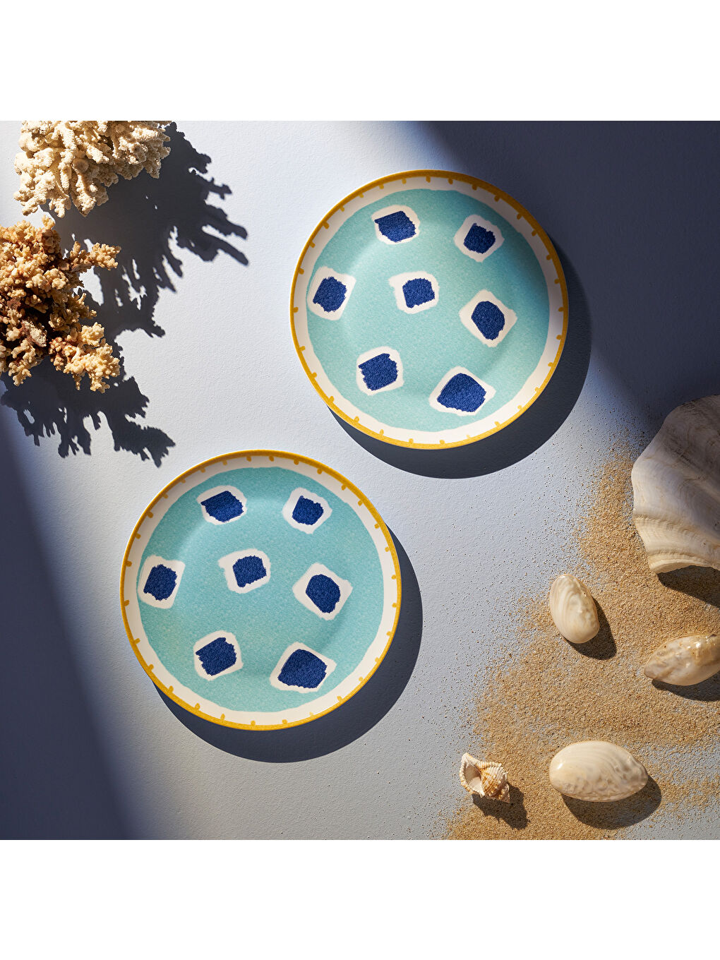 Beyaz Voyage Blue 2'li Servis Tabağı 26 cm-6