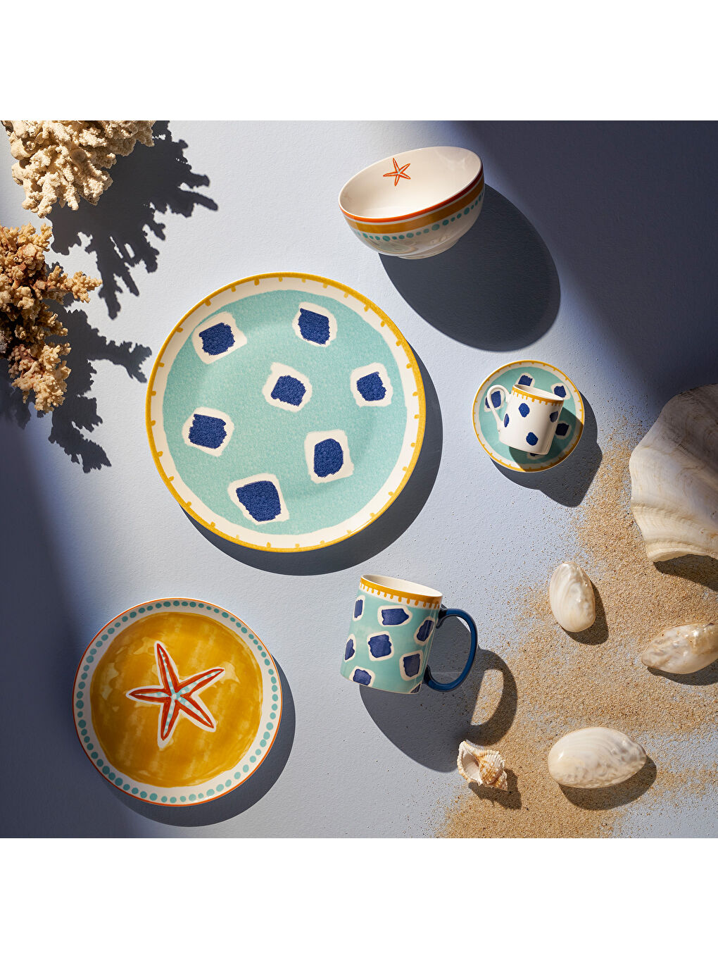 Beyaz Voyage Blue 2'li Servis Tabağı 26 cm-10