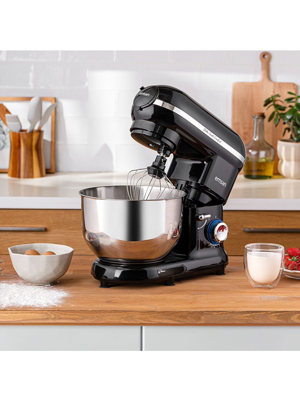 Bella Gusto Comfort Kıyma Çekme Aparatlı Hamur Yoğurma Makinesi Siyah 1300W 5,5L-6