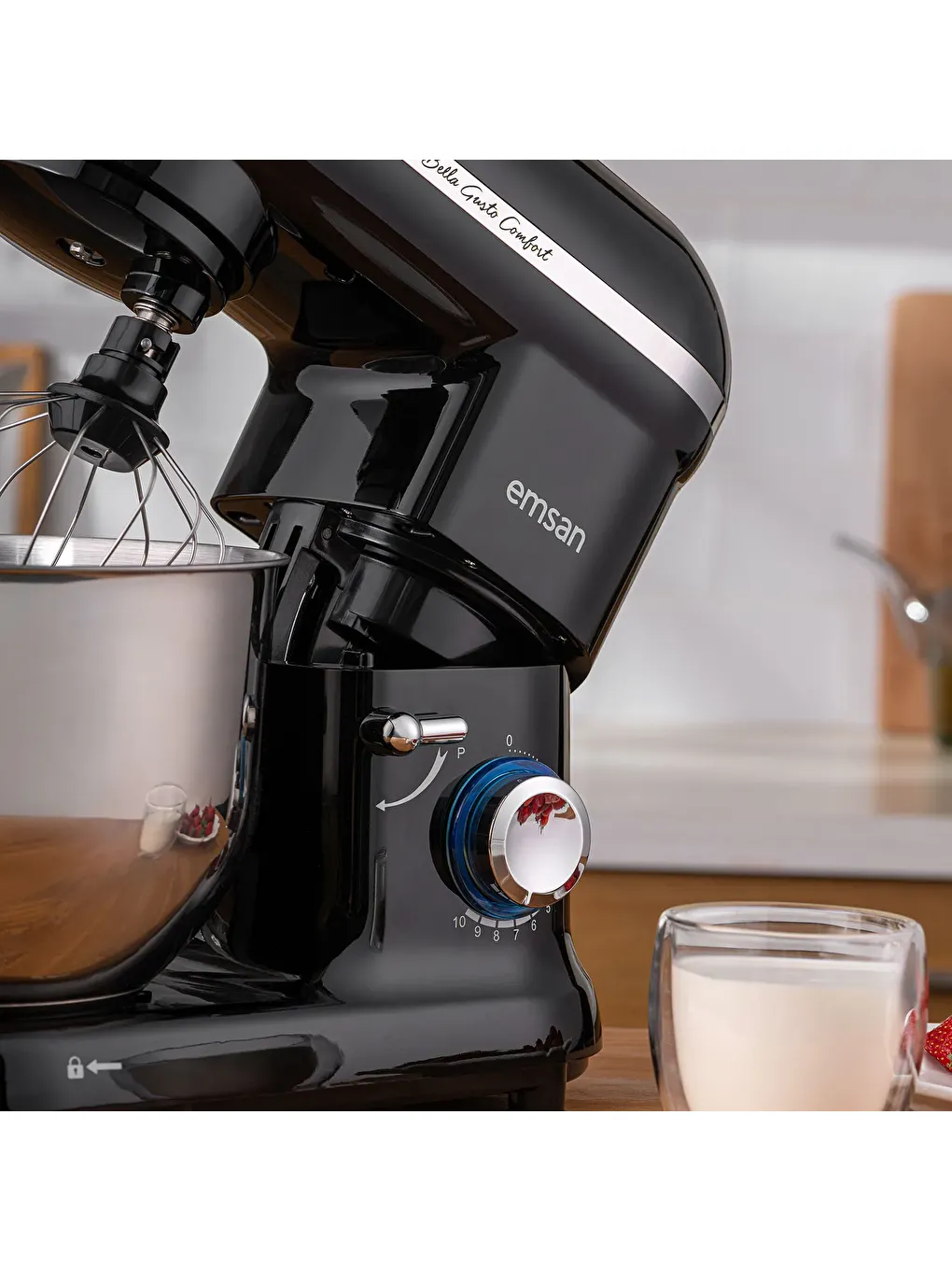 Bella Gusto Comfort Kıyma Çekme Aparatlı Hamur Yoğurma Makinesi Siyah 1300W 5,5L-7