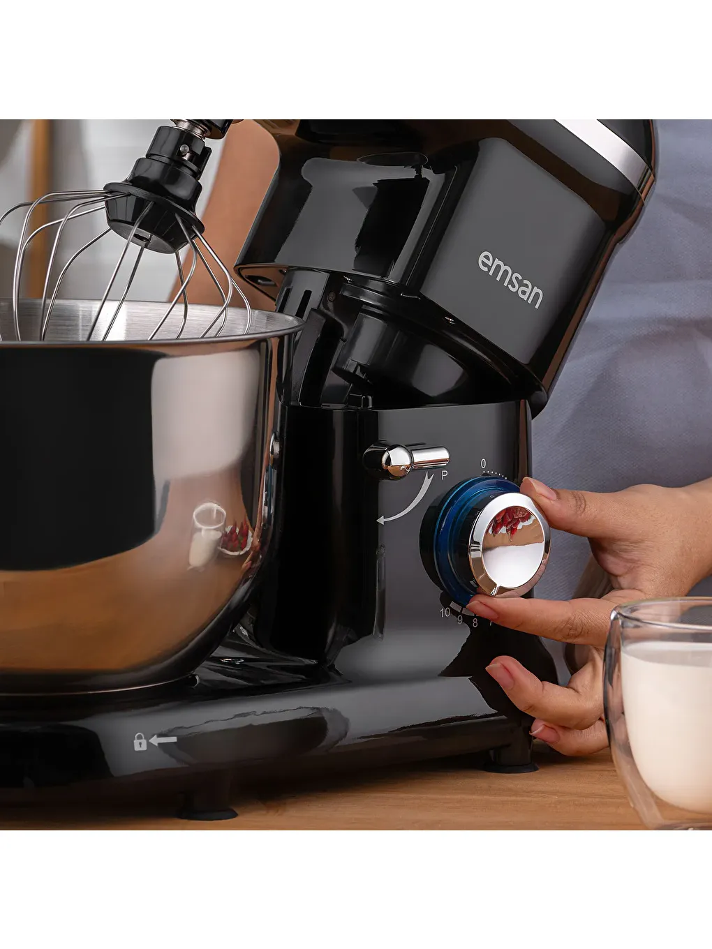 Bella Gusto Comfort Kıyma Çekme Aparatlı Hamur Yoğurma Makinesi Siyah 1300W 5,5L-8