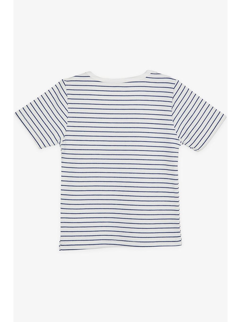 Kız Çocuk Tişört Çizgili Kare Yaka Armalı Beyaz (9-14 Yaş)-1