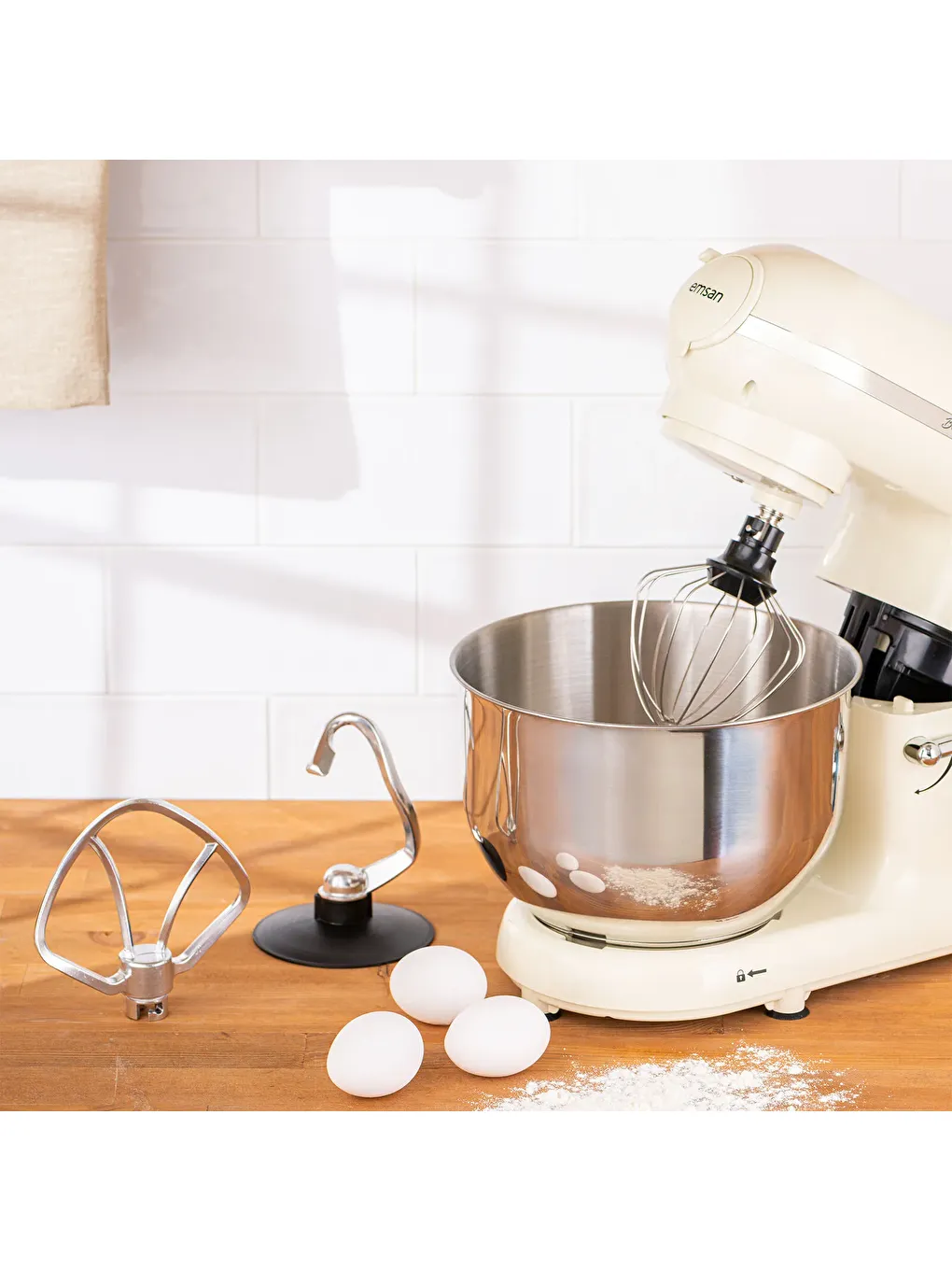 Bella Gusto Comfort Kıyma Çekme Aparatlı Hamur Yoğurma Makinesi Krem 1300W 5,5L-8