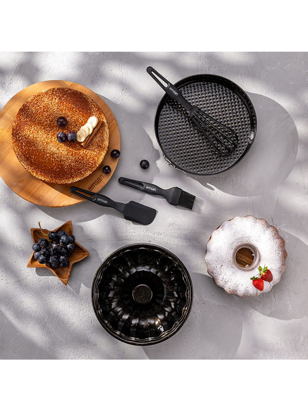 Siyah Welldone Kek Seti 5 Parça-8