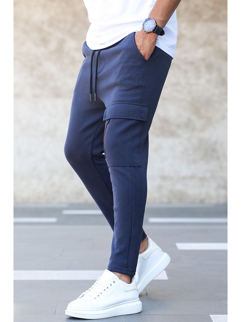 Lacivert Cepli Erkek Eşofman Altı 4834