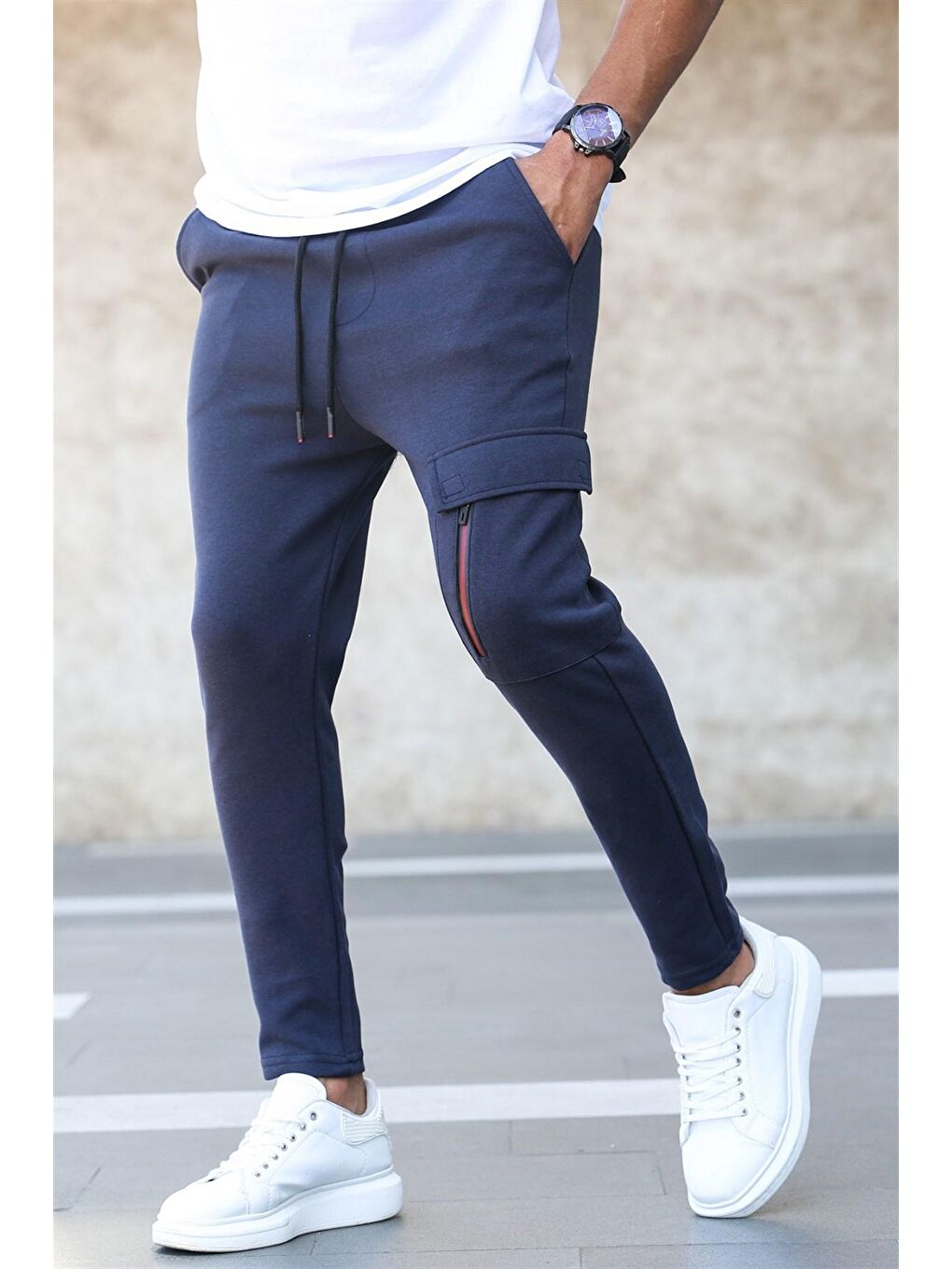 Lacivert Cepli Erkek Eşofman Altı 4834-1