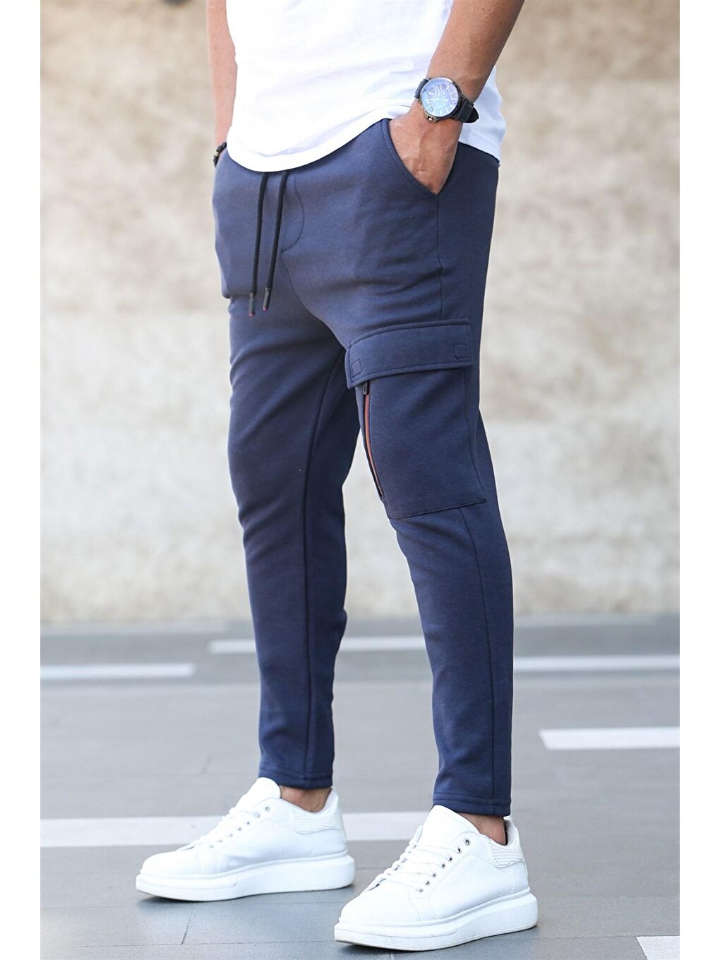 Lacivert Cepli Erkek Eşofman Altı 4834-2