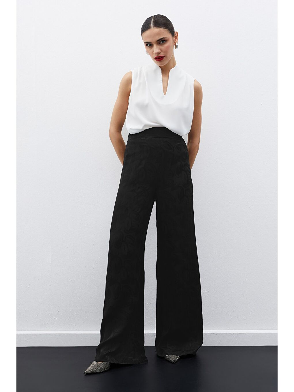 Hakim Yaka Kolsuz Bluz - Ekru-4