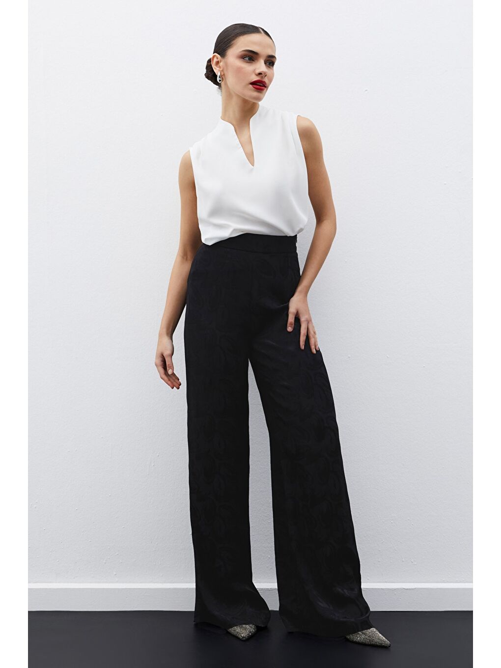 Hakim Yaka Kolsuz Bluz - Ekru-5