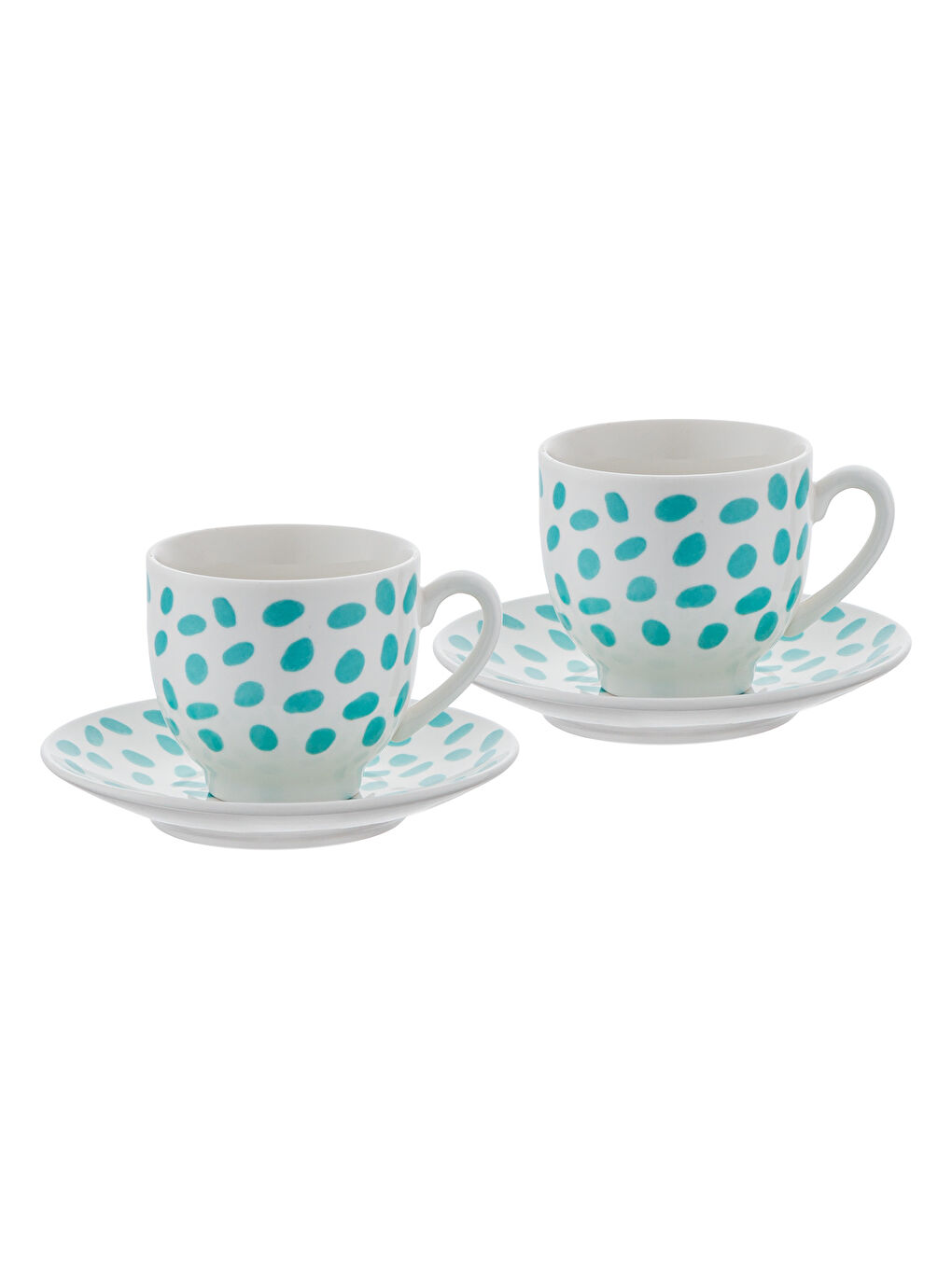 Beyaz Eugeine New Bone 2 Kişilik Kahve Fincan Takımı 90 ml Yeşil-7