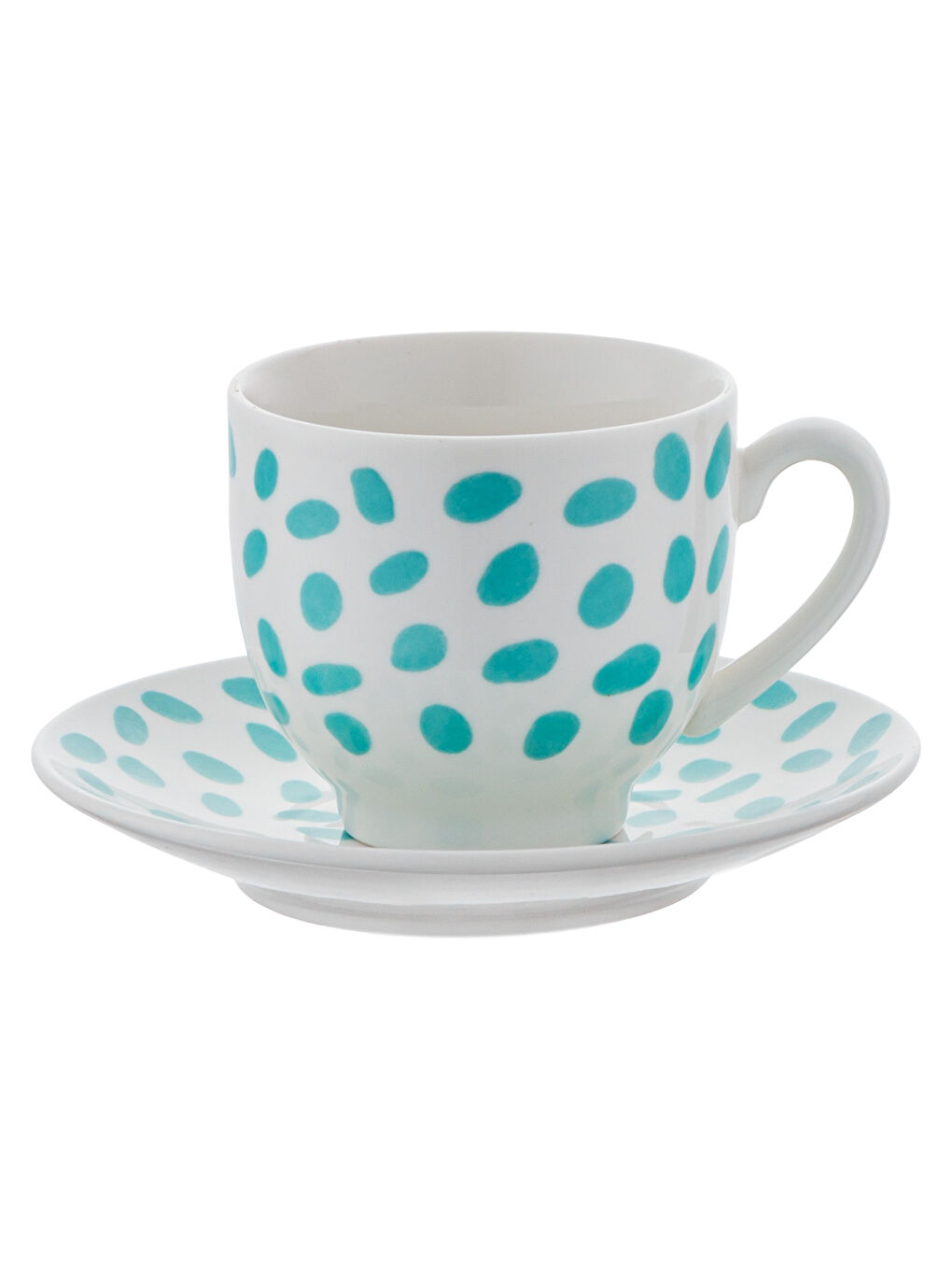 Beyaz Eugeine New Bone 2 Kişilik Kahve Fincan Takımı 90 ml Yeşil-10