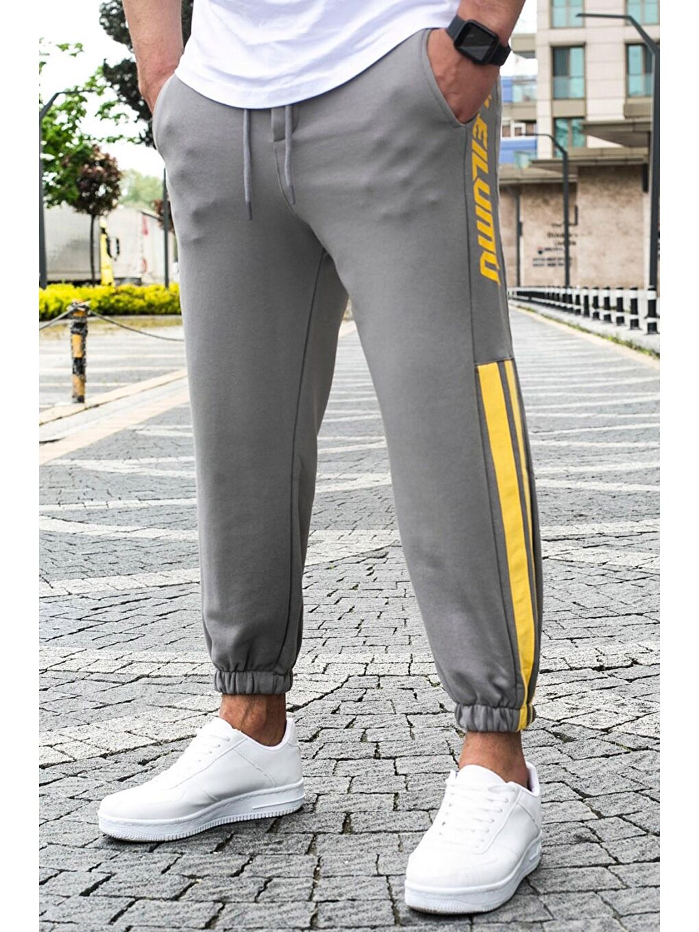 Gri Oversize Kısa Paça Erkek Eşofman 4833-1