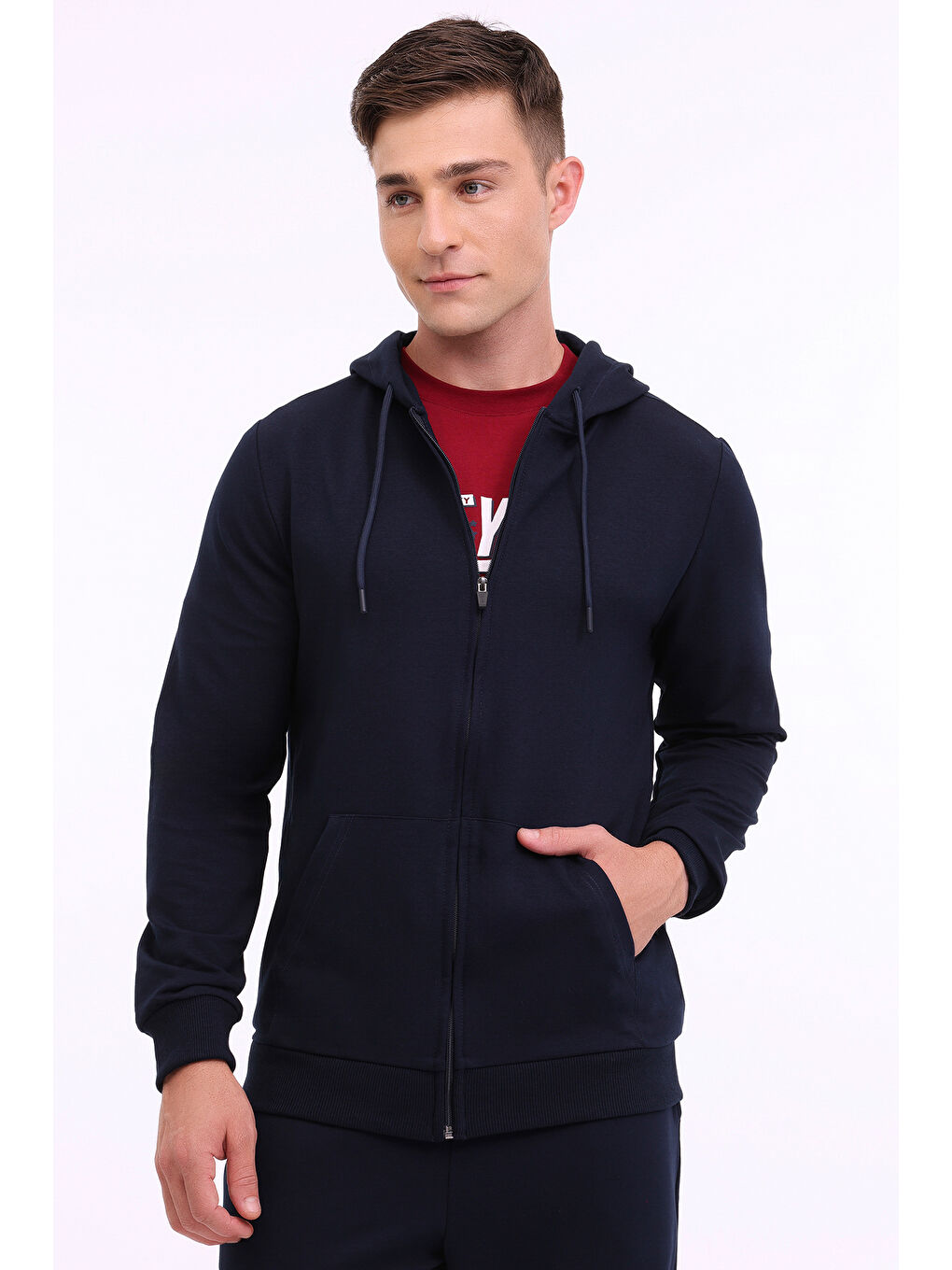 MB SN87 FZ HD 4PR Lacivert Erkek Eşofman Üstü-4