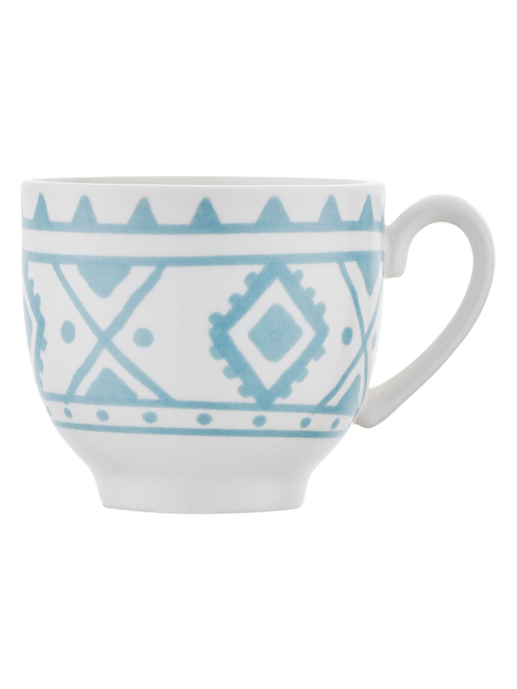 Beyaz Ethnic Azur New Bone 2 Kişilik Kahve Fincan Takımı 90 ml Mavi-10