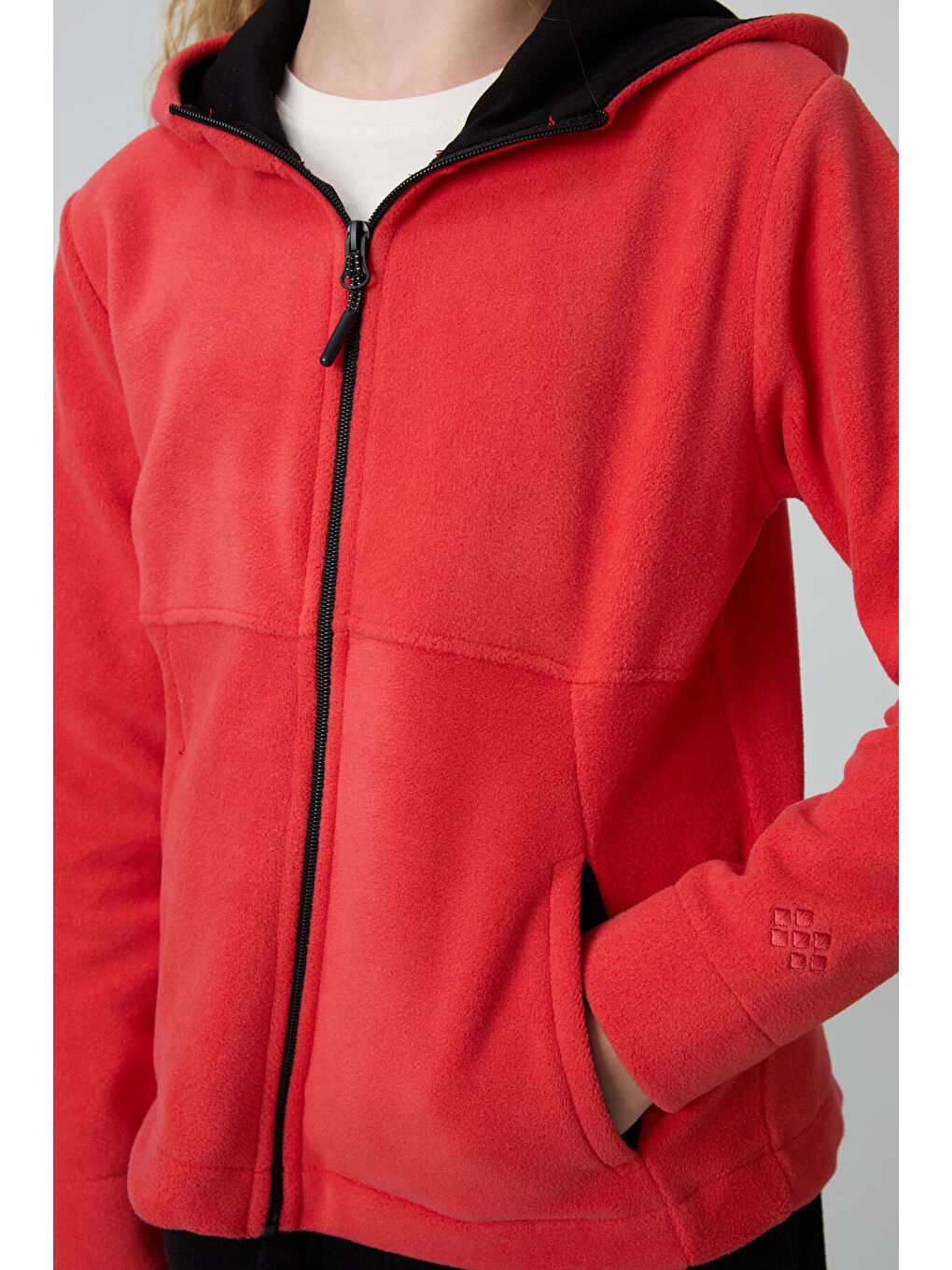 Kırmızı Fiesta Kalın Yumuşak Dokulu Standart Fit Nakışlı Polar Kız Çocuk Sweatshirt - 75152-2