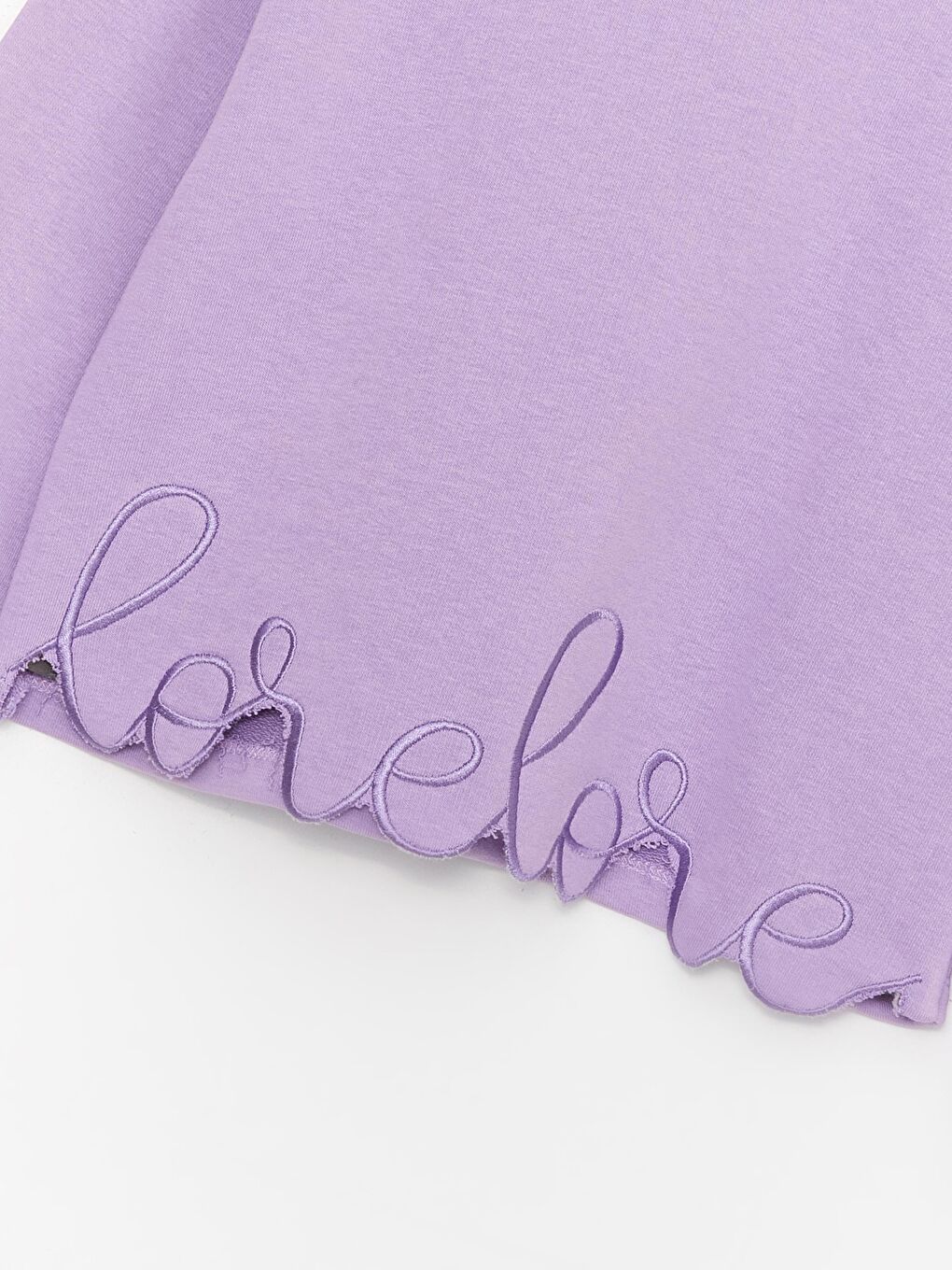 Lila Kız Çocuk Love Nakışlı Bel Boy Bisiklet Yaka SweatShirt-1
