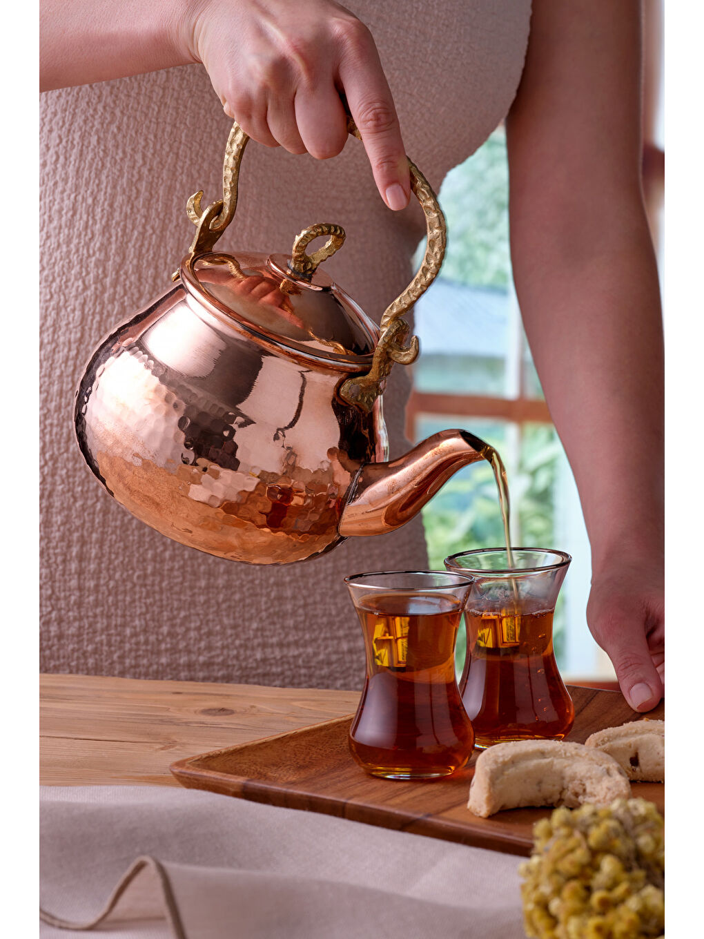 Turuncu Göbeklitepe Bakır Demlik-1