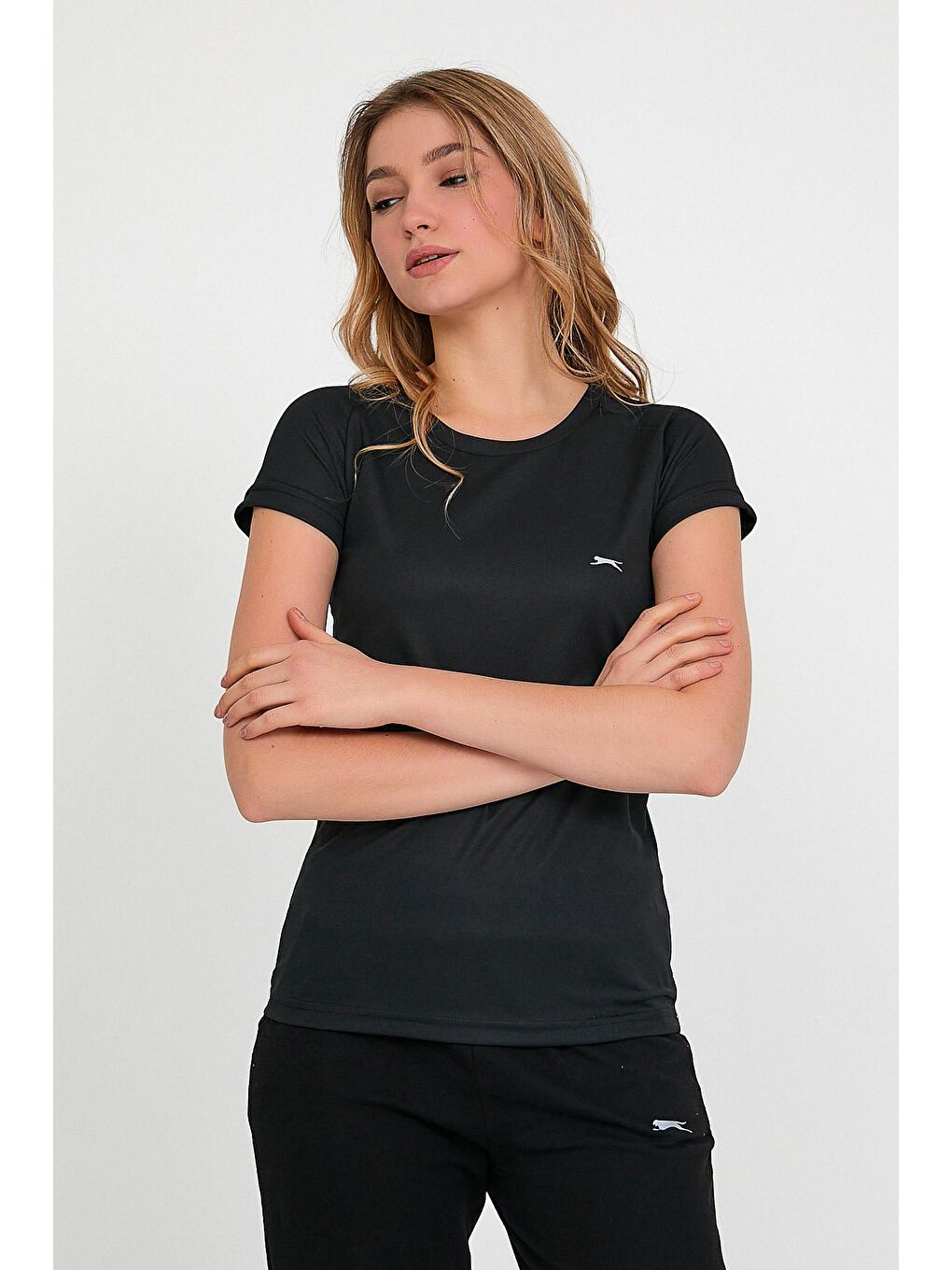 SLAZENGER Siyah RELAX Kadın T-Shirt Siyah