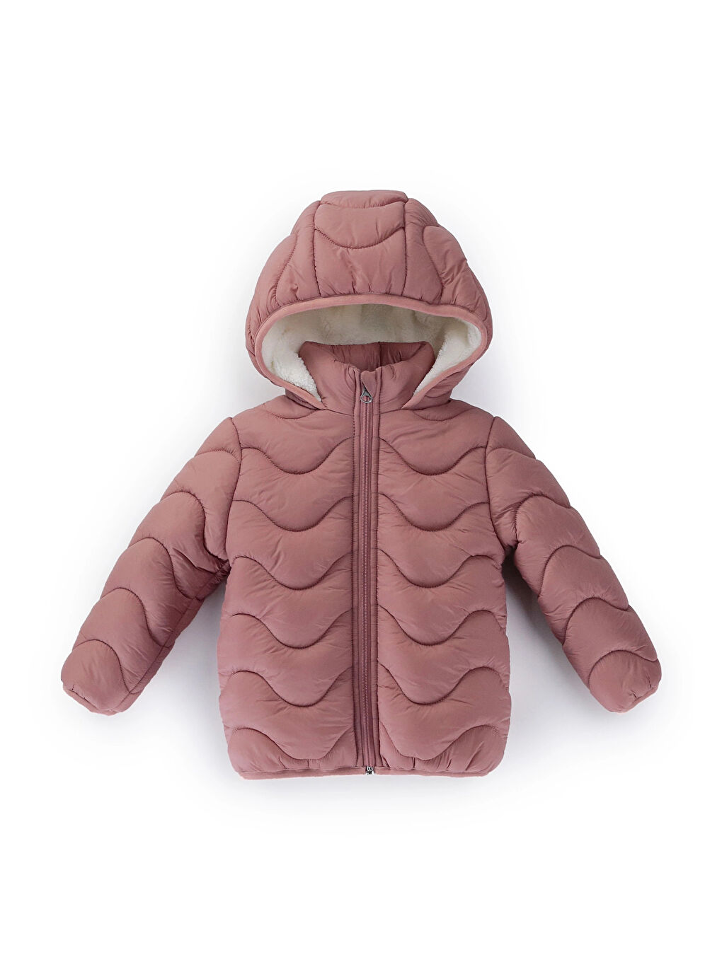 Pembe Desenli Kız Bebek Mont 50129