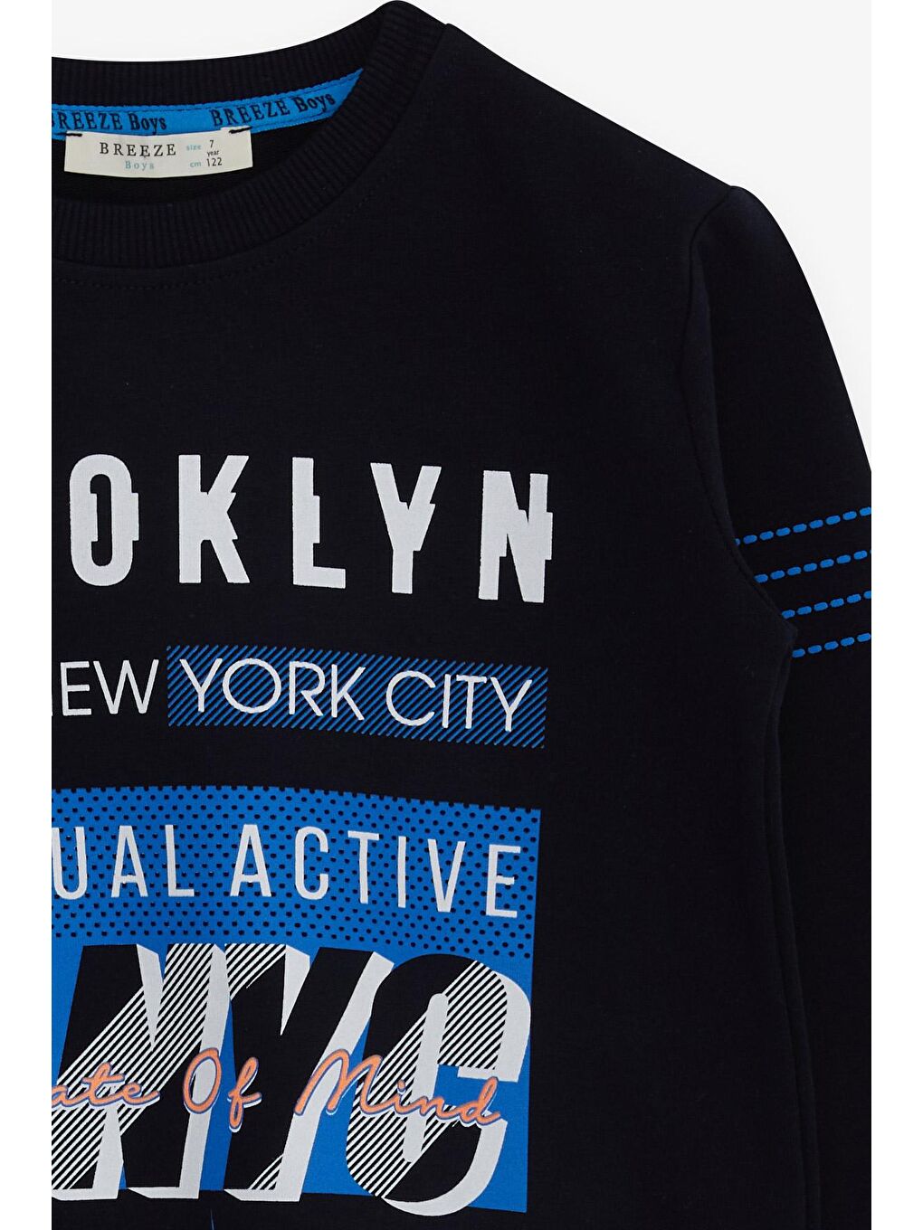 Erkek Çocuk Sweatshirt Yazı Baskılı Lacivert (7-12 Yaş)-2