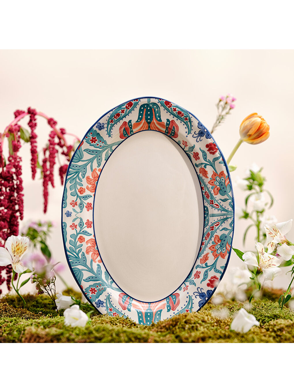 Beyaz Hasbahçe Kayık Tabak 35 Cm-6