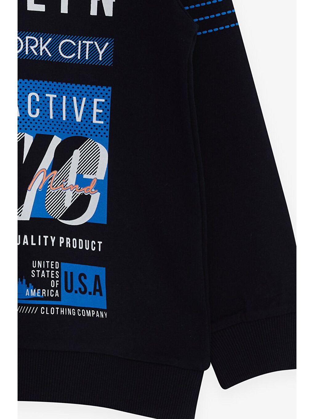 Erkek Çocuk Sweatshirt Yazı Baskılı Lacivert (7-12 Yaş)-3