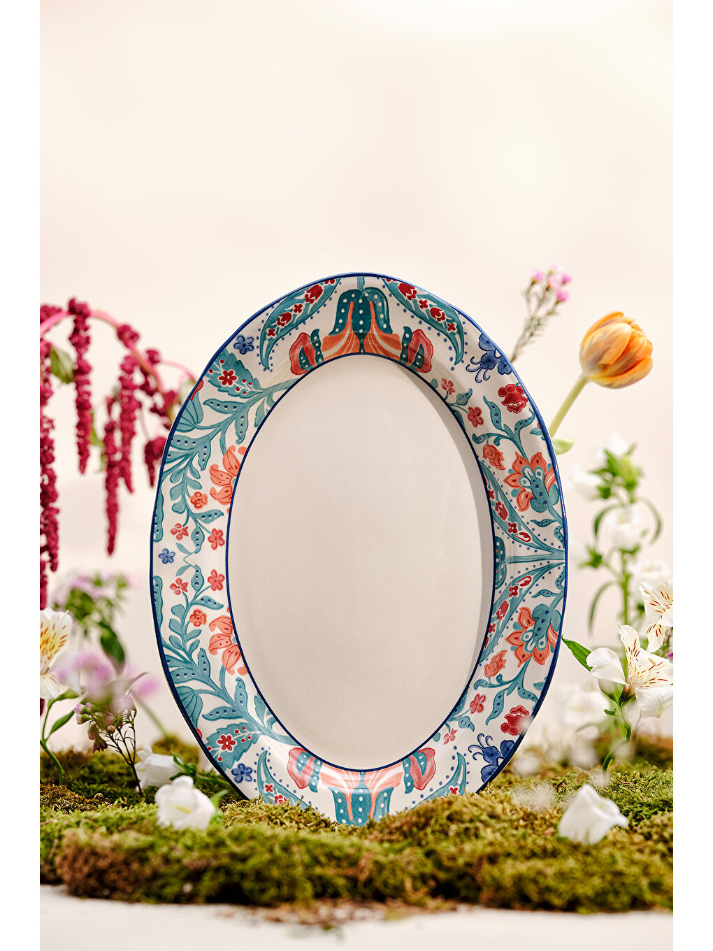 Beyaz Hasbahçe Kayık Tabak 35 Cm-1