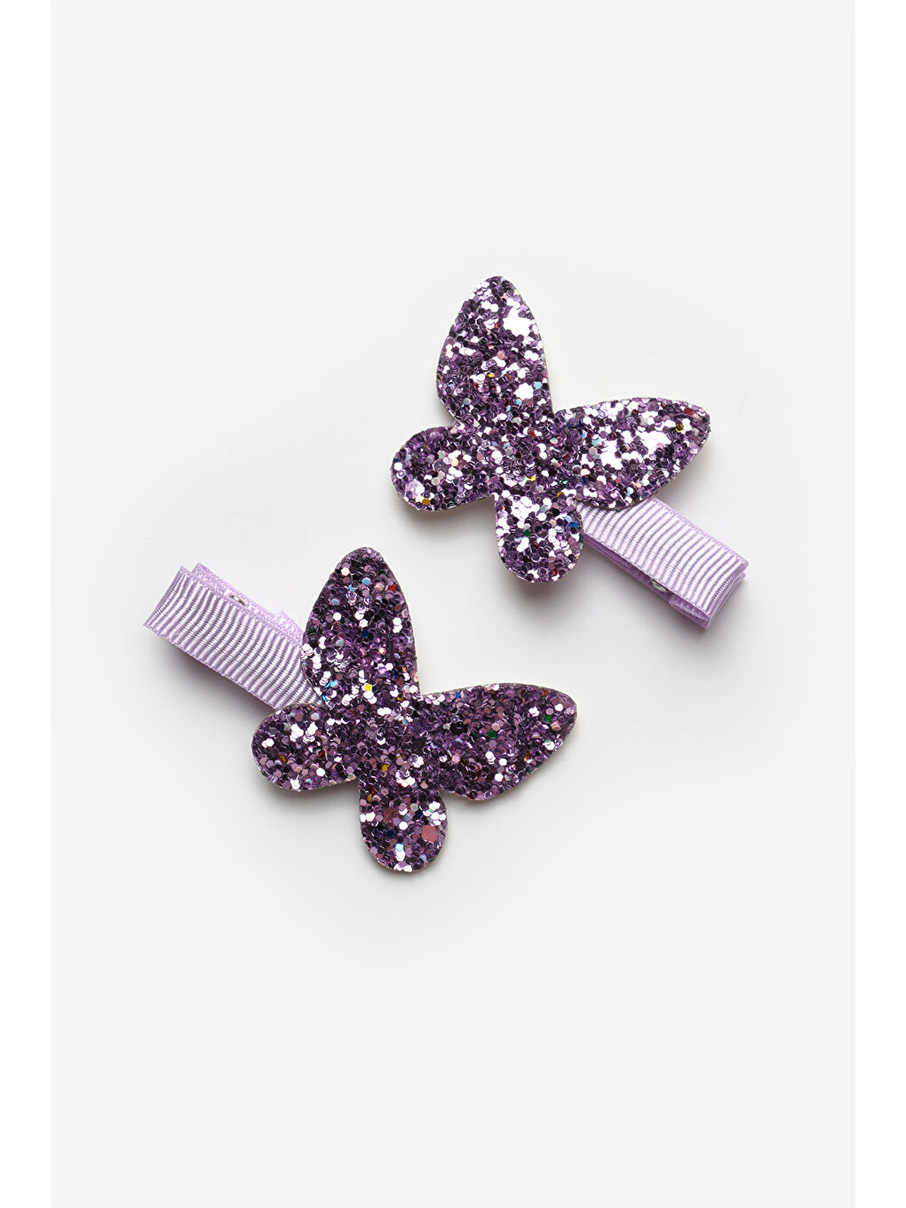 Kırmızı Simli Kelebek Figürlü 2'li Kız Çocuk Klips Toka-1